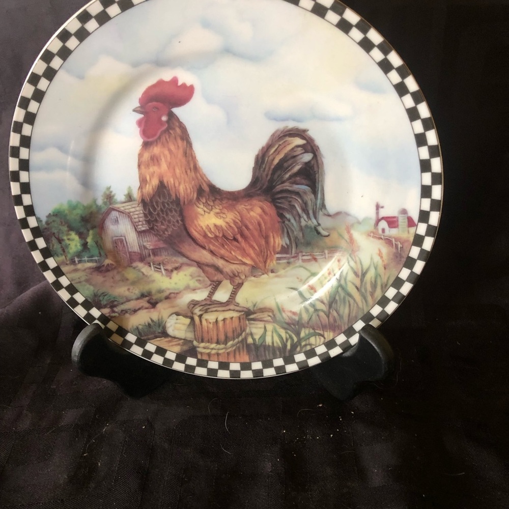 Rooster Design Decorative Plate 5 in set!!